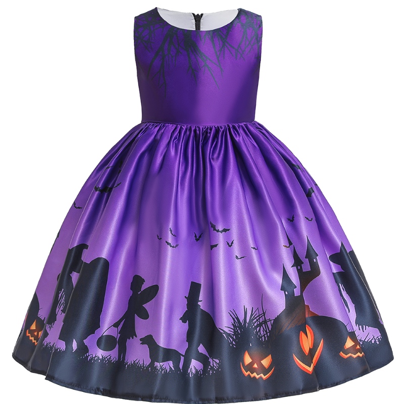 A gyerekek ruháinyomtatják a Halloween hercegnő ruhát Halloweenre