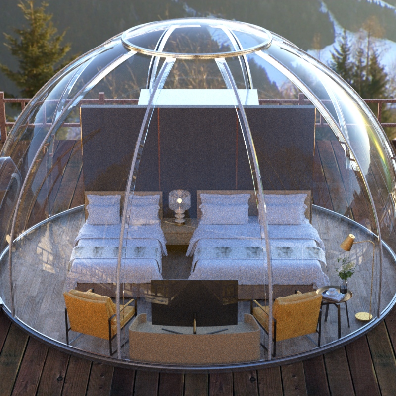 6 méter luxus átlátszó kupola sátor geodéziai kültéri kemping kupola sátor üdülőhely szálloda, kemping, szabadtéri tevékenységek