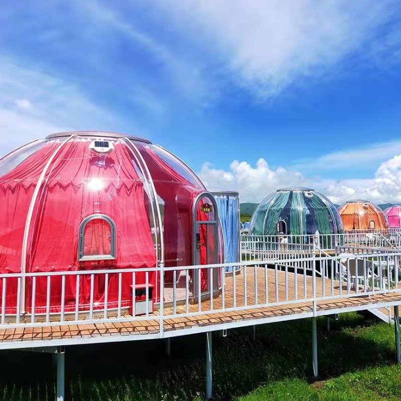 5.3+2.1 méter Luxus Átlátszó kupola sátor geodéziai kültéri kemping kupola sátor üdülőhely szálloda, kemping, szabadtéri tevékenységek