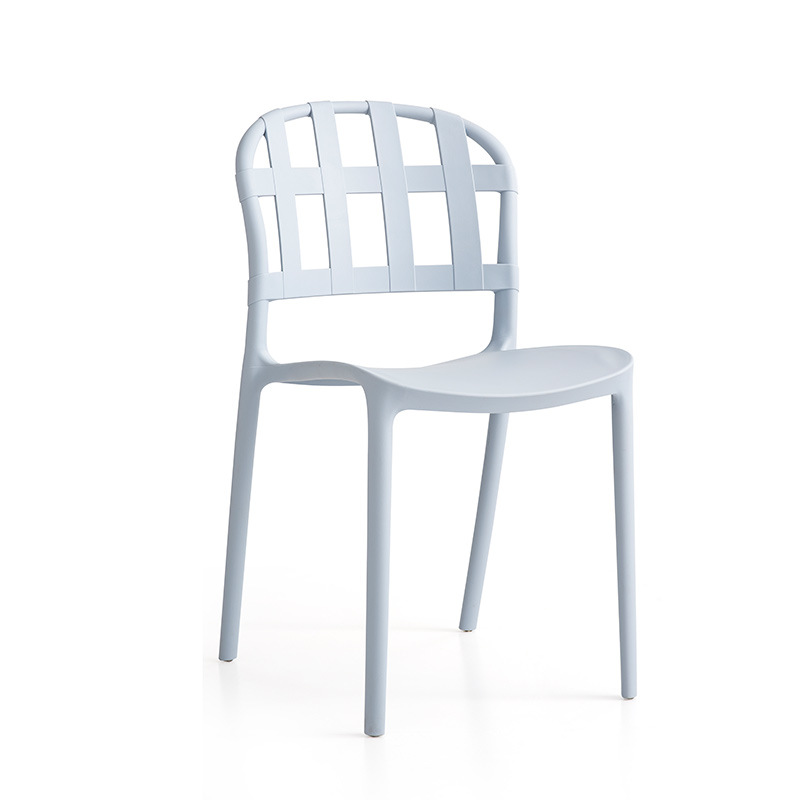 Modern műanyag színű szék karnélküli rögzített háttámla kültéri egyszerű társalgó műanyag étkezőszék