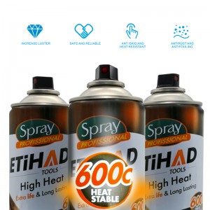 600 Celsius magas hőmérsékletű fekete és ezüst színű aeroszol spray festék nagy hőálló akril spray festék tűzhely BBQ