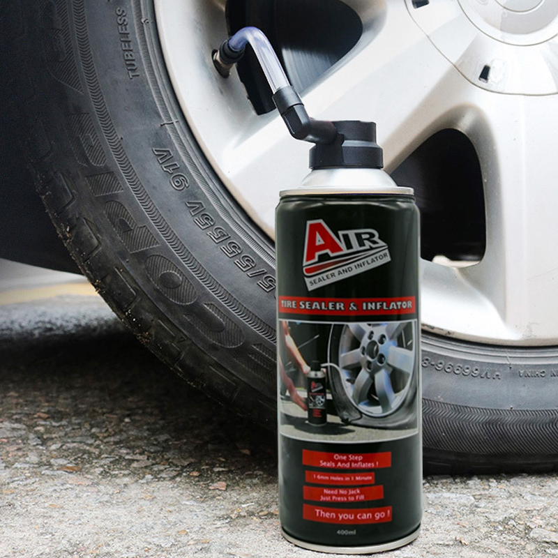 Autógépkocsi -gondozási termékek hordozható gumiabroncs -tömítőfújó spray