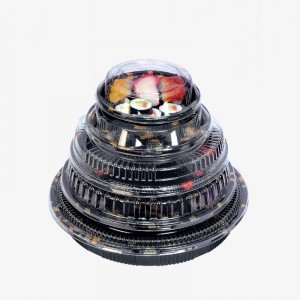 Testreszabhatja a kerek sushi -t, vegye be a dobozt, a környezetbarát újrahasznosítható, eldobható sushi dobozt fedéllel