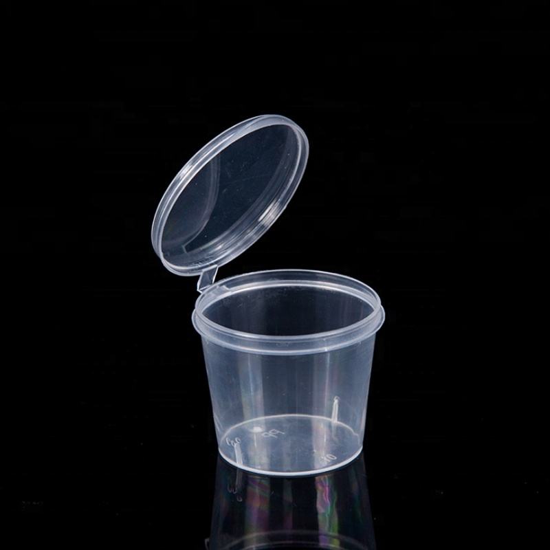 Eldobható átlátszó műanyag mártás csészék fűszertartály fedéllel