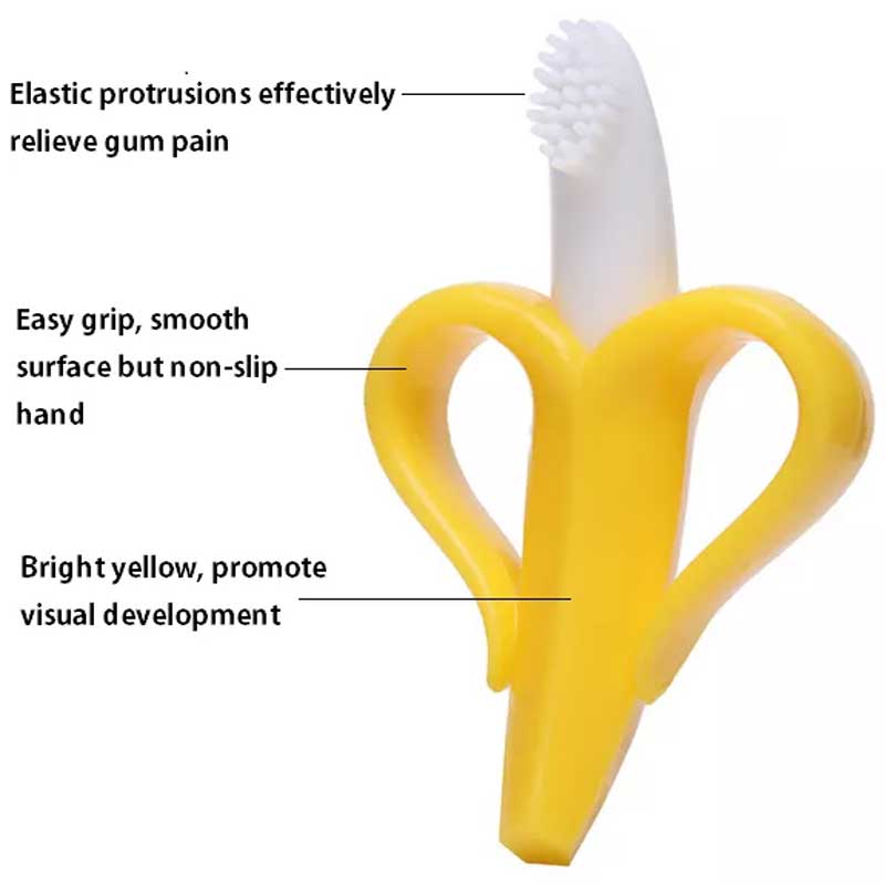Banán baba Fogaher szilikon baba fogkefe baba mini fogkefe edző fogkefe és teether játék
