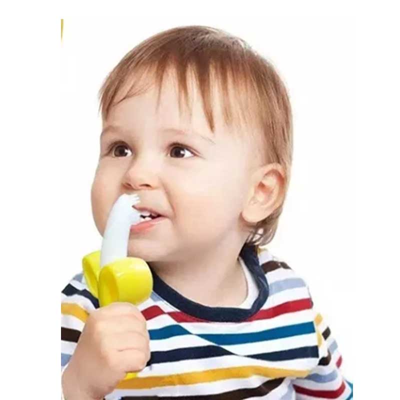 Banán baba Fogaher szilikon baba fogkefe baba mini fogkefe edző fogkefe és teether játék