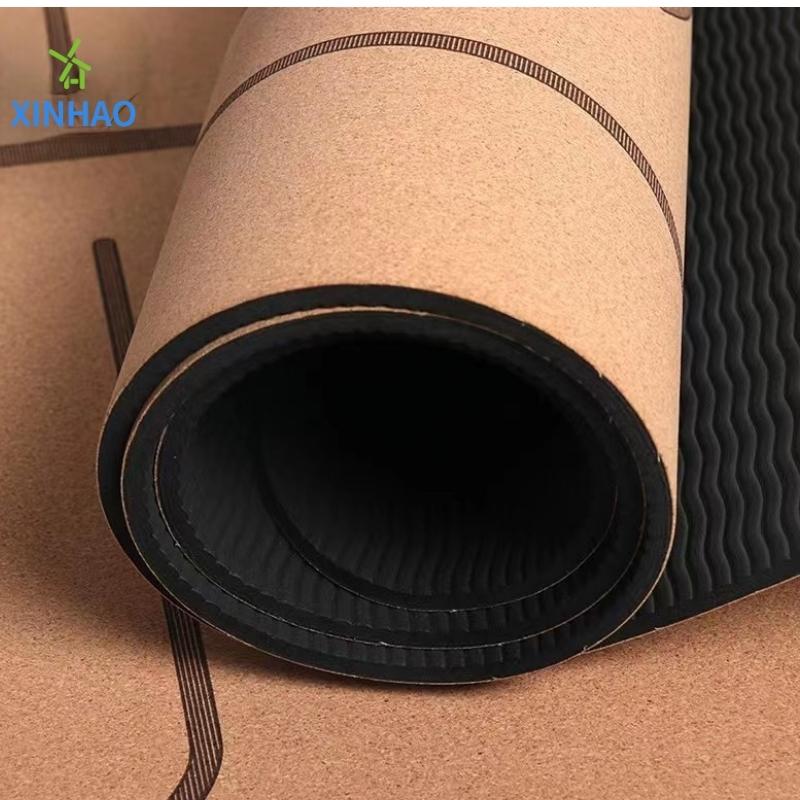 Amazon legkeresettebb parafa pu gumi jóga szőnyegnagykereskedelem, 4mm/5mm pu gumi parafanem csúszás jóga szőnyeg, támogatja az egyedi logót vagy anyomtatást