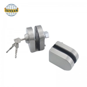 Kereskedelmi keretnélküli üveg az üvegig, dupla lengő csúszásgombokkal rozsdamentes acél biztonsági fő üvegajtó zár