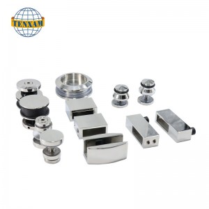 Rozsdamentes acél üveg zuhany tolóajtó hardver szerelvények fürdőszobával tolóajtó csúszókerekkel