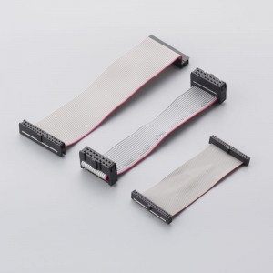 2,54 hangmagasság fc-6/8/10/14/16/20/40/50 pin egyszerű ox-kürt IDC távolsággal Pierces lapos szalaghosszabbítású adatkábel, piros élekkel