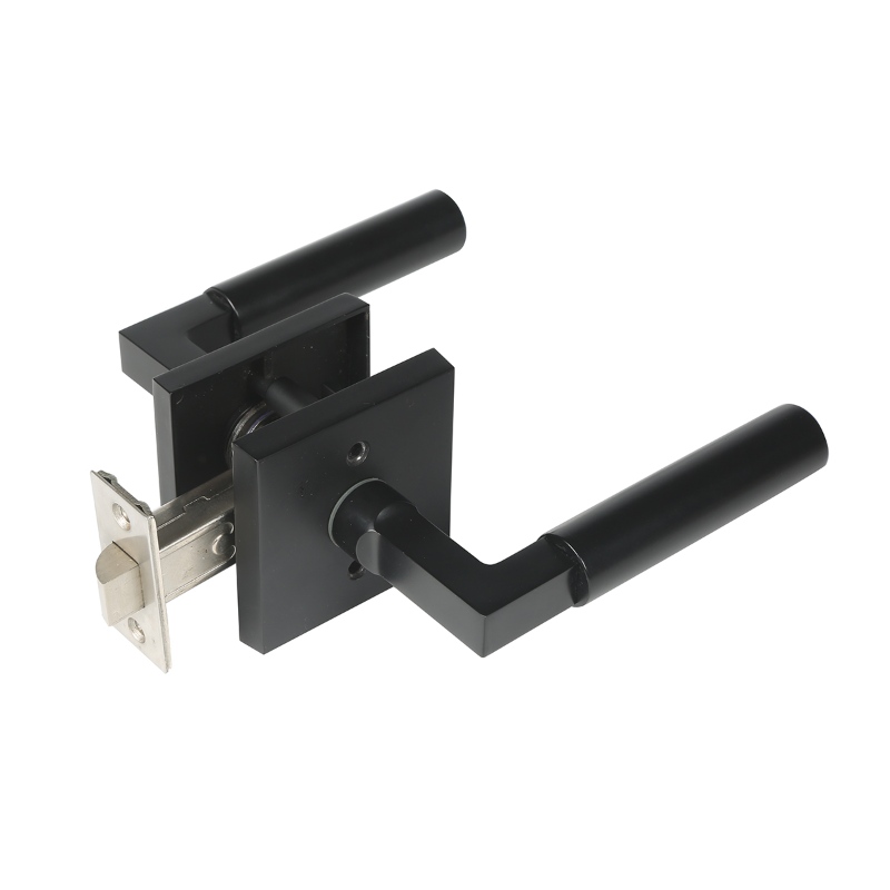 S7135 Passage ajtófogantyú, matt fekete szekrény átjáró ajtófogantyú, passzív kar belső ajtó fogantyú fekete, fekete átjáró ajtógombok