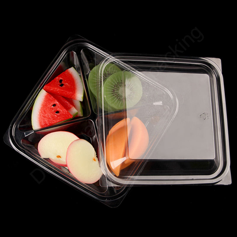 Eldobható műanyag átlátszó gyümölcs saláta hólyagos doboz tartály csomagolás fedéllel