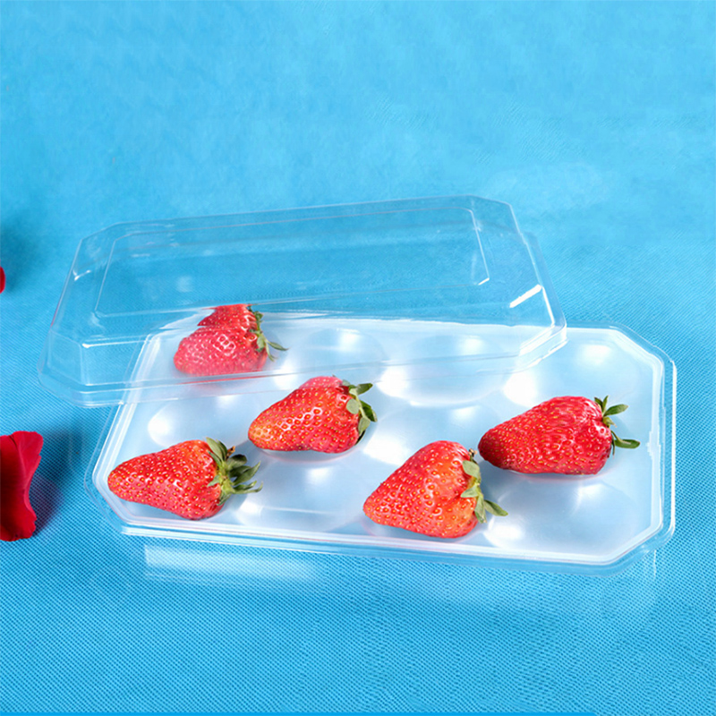 Nagykereskedelmi eldobható, átlátható műanyag gyümölcshóli tálca csomagolóedény doboz fedéllel