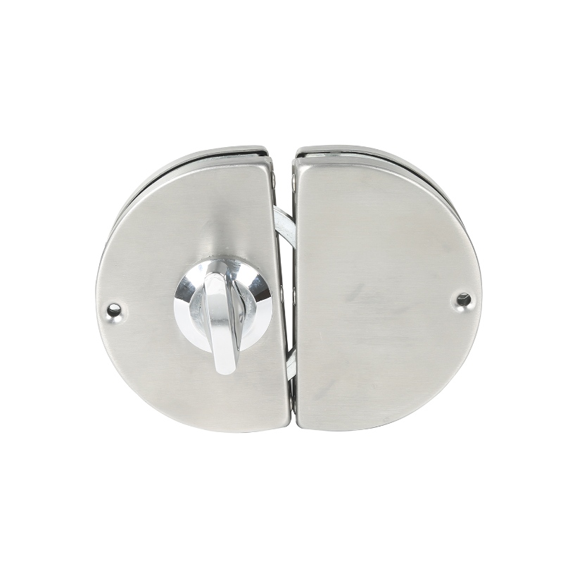 GDL001 201 Rozsdamentes acél Kereskedelmi Tartós Fém króm Üvegajtó Lopásgátló biztonsági zár, dupla lengő csuklós keretnélküli toló toló kapu zár