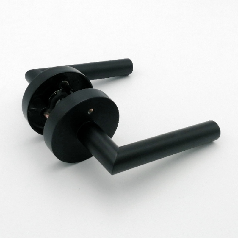 R7505 ajtófogantyúk fekete, adatvédelmi ajtó kar belső terek hálószoba fürdőszobához, kortárs vékony, modern dizájn,nagy teherbírású ajtó karokkal