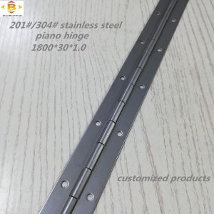 Testreszabott hosszú zsanér 201#304#vastagság 1,0 mm rozsdamentes acél vastag zongora csuklópántos szekrény zongora csuklópánt