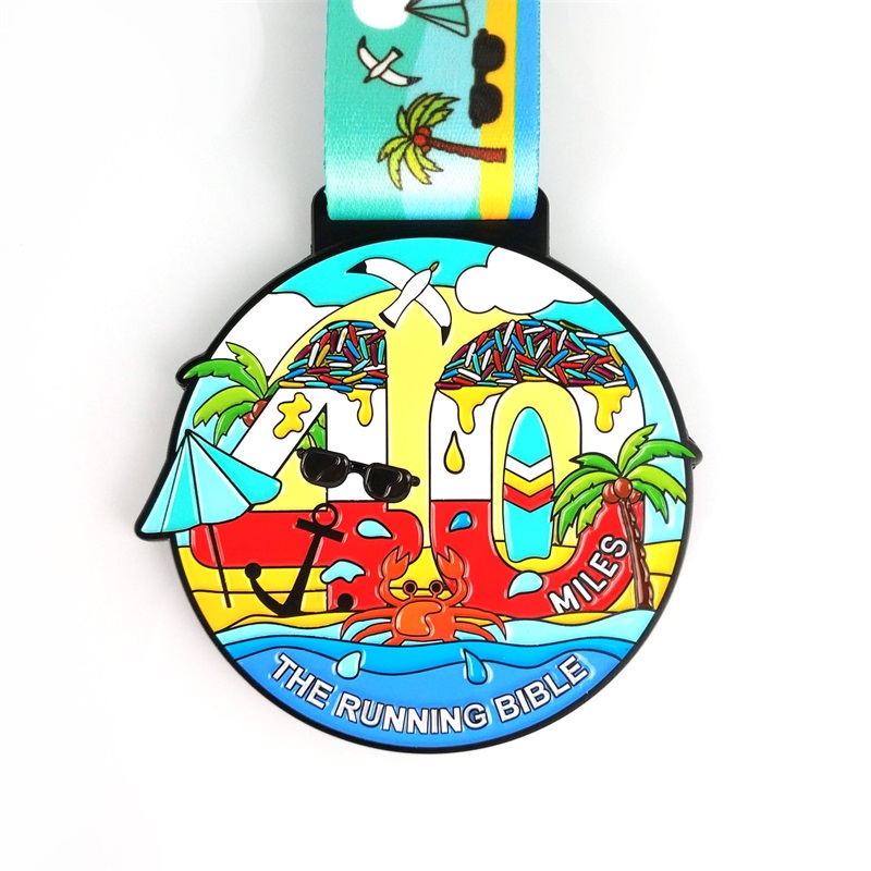 Testreszabott logó szalaggal üres arany ezüst érmek egyedi fém sport Brazília zöld kerek maratoni érem