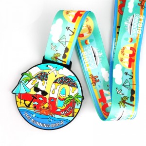 Testreszabott logó szalaggal üres arany ezüst érmek egyedi fém sport Brazília zöld kerek maratoni érem