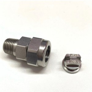 TP Unijet spray-tippek, TPU, lapos ventilátor-sugárhajtású rozsdamentes acél TPU fej fúvóka, fémtisztító fúvóka