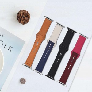 A valódi bőr heveder, lélegző és tartós, divatos Qianniao rács, kicsi, friss és szilárd színű heveder stb. Az Apple, a Samsung, a Huawei és a Xiaomi órák, 38 mm, 40 mm. 42 mm