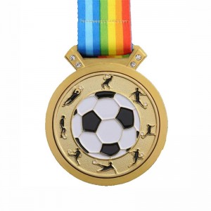 GAG Design Metal 3D logó futball futball verseny Sports Arany Díj Medalok Gyár Egyéni Medál szalaggal