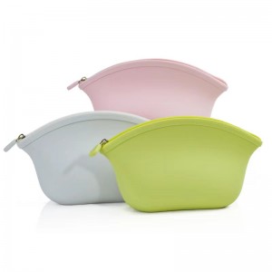 Vásárló utazási party cipzár hordozható cukorka színű hölgyek szilikon kozmetikai táska kézitáska