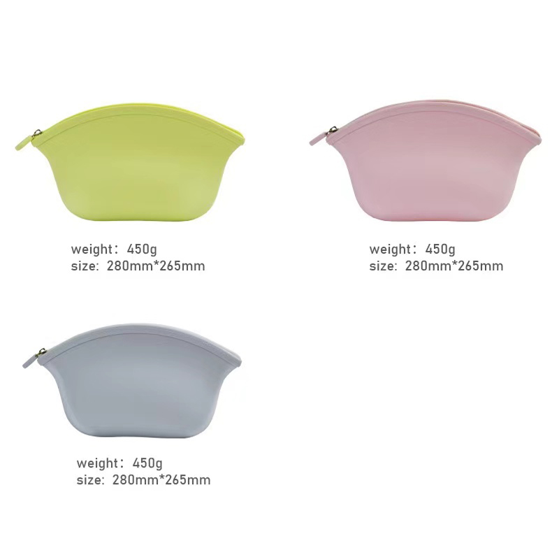 Vásárló utazási party cipzár hordozható cukorka színű hölgyek szilikon kozmetikai táska kézitáska