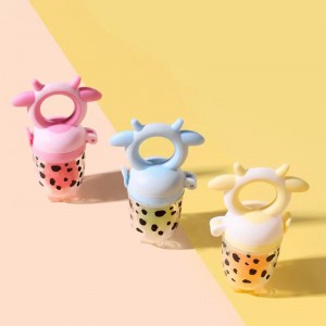 Kiváló minőségű gyümölcs adagoló rajzfilm teether élelmiszer minőségű ökobarát folyékony szilikon baba cumi friss gyümölcs baba adagoló cumi