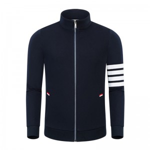 Tavaszi és őszi újnégy bár pamut divat alkalmi kisállvány gallér férfiak és anők cipzár hosszú ujjú kardigán kabátja