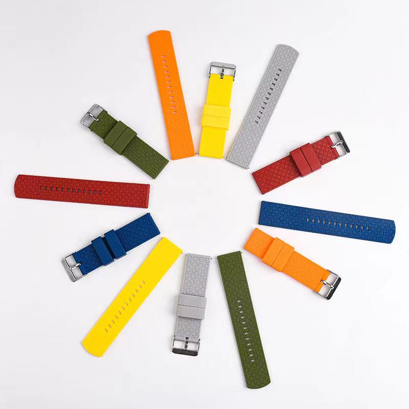 Több színű szilikon óra fluorubber karkötő hevederek az időmérőkhöz