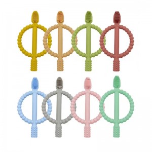 BPA ingyenes puha, biztonságos fogkefe rágás játékok fogkefe baba szilikon fogak