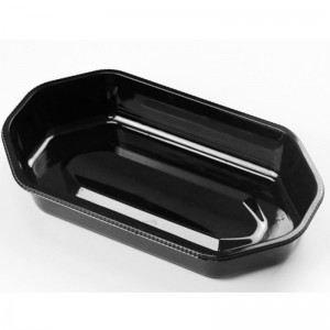 Színes gyümölcs tálca fedélnélkül 225*120*40 mm Hgf-2313 Átlátszó/fekete