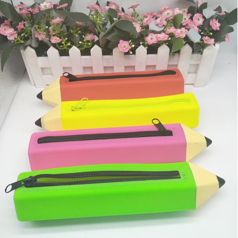 Szilikon ceruza táska, ceruza alakú kreatív ceruza tok, egészséges és környezetbarát szilikon levélpapírzsákok, vízálló és tartós