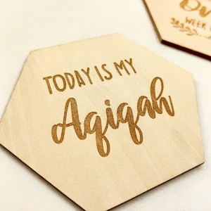 Fa mérföldkő kártya fa lézer faragott poligon baba első születésnapi emléktárgy csecsemőhavi kártya