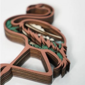 3D Flamingo fa tárgy dekoráció