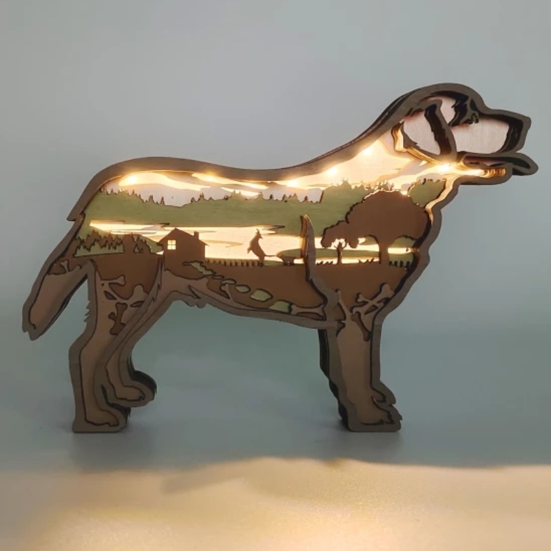 3D Labrador Animal Wooden kézműves dekoráció