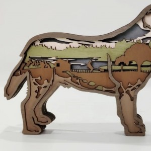 3D Labrador Animal Wooden kézműves dekoráció