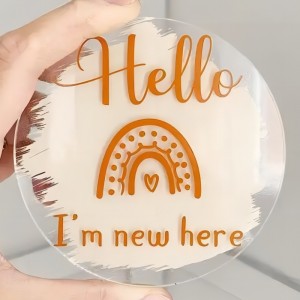 Akril lézerrel vágott gravírozási ünnepi gyermekek mérföldkő emlékkártya