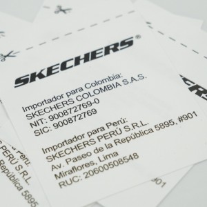 Szőtt címke ruhás mosóvíz címke, selyem szitanyomás, szőtt címke