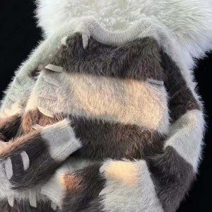 Őszi és téli koreai változat laza színű dudor csíkos pulóver