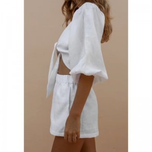 Női csipke fel felső és rövidnadrág készlet