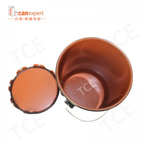 Egyedi üres fém ónfesték vödör acél Vasfehér bevonó dob hordó fogantyúval és virágfedelével