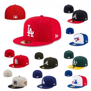 Nagykereskedelem Gorras üres, egyedi felszerelésű baseball kalap lapos karimával 3D hímző logóval