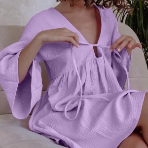 Pamut pizsama pizsamák alkalmi laza illesztés otthoni pizsamák