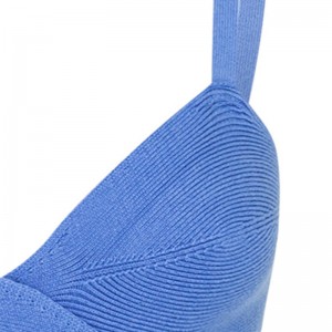 OEMnyári ünnepi party szexi kivágott derék kereszthatás pulóverek alkalmi egyedi, egységes színű kötött mini ruháknők