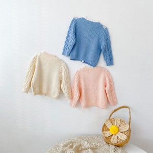 Gyerekek baba pulóver gallér kötött kardigán dzseki baba pulóver kabát lányok kardigán őszi téli pulóverek