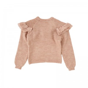 Legújabb téli kereknyak, lökett kötött pamut gyerekekkel lányok pulóver