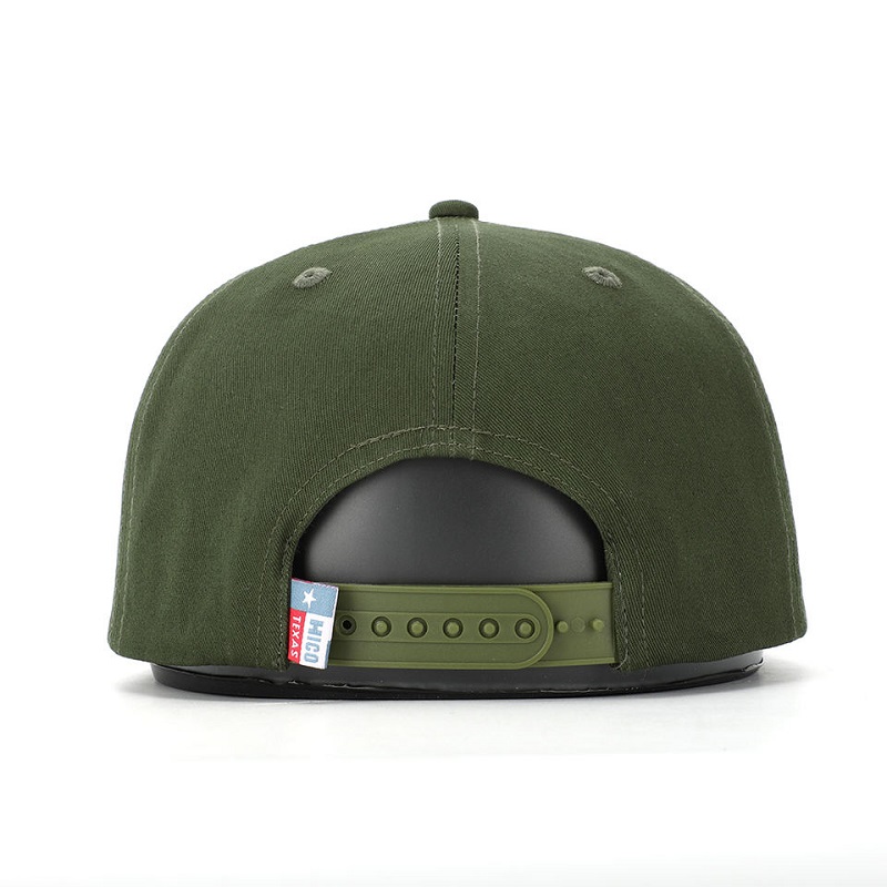 OEM egyedi, kiváló minőségű klasszikus 5 panel hadsereg zöld pamut hímzés Szörött Patch logo kötél Snapback sapka kalap