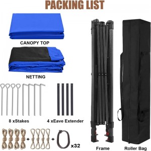 Kerti kellékek Pergola alumínium kültéri pavilon kültéri tevékenységek használata szúnyoghálóval, kék