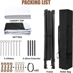 Kerti kellékek Pergola alumínium kültéri pavilon kültéri tevékenységek használata szúnyoghálóval, szürke